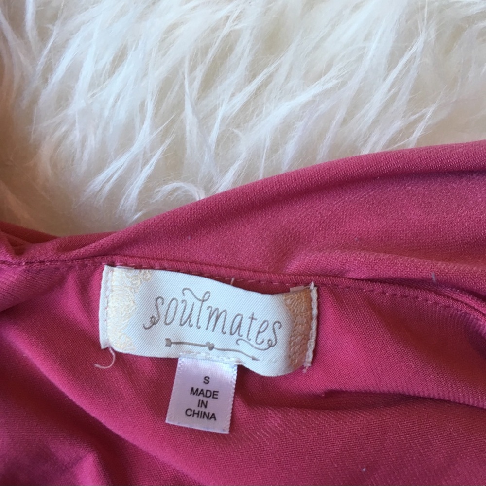Soulmates Pink Bodysuit with Flutter Sleeves - Picture 4 of 8
